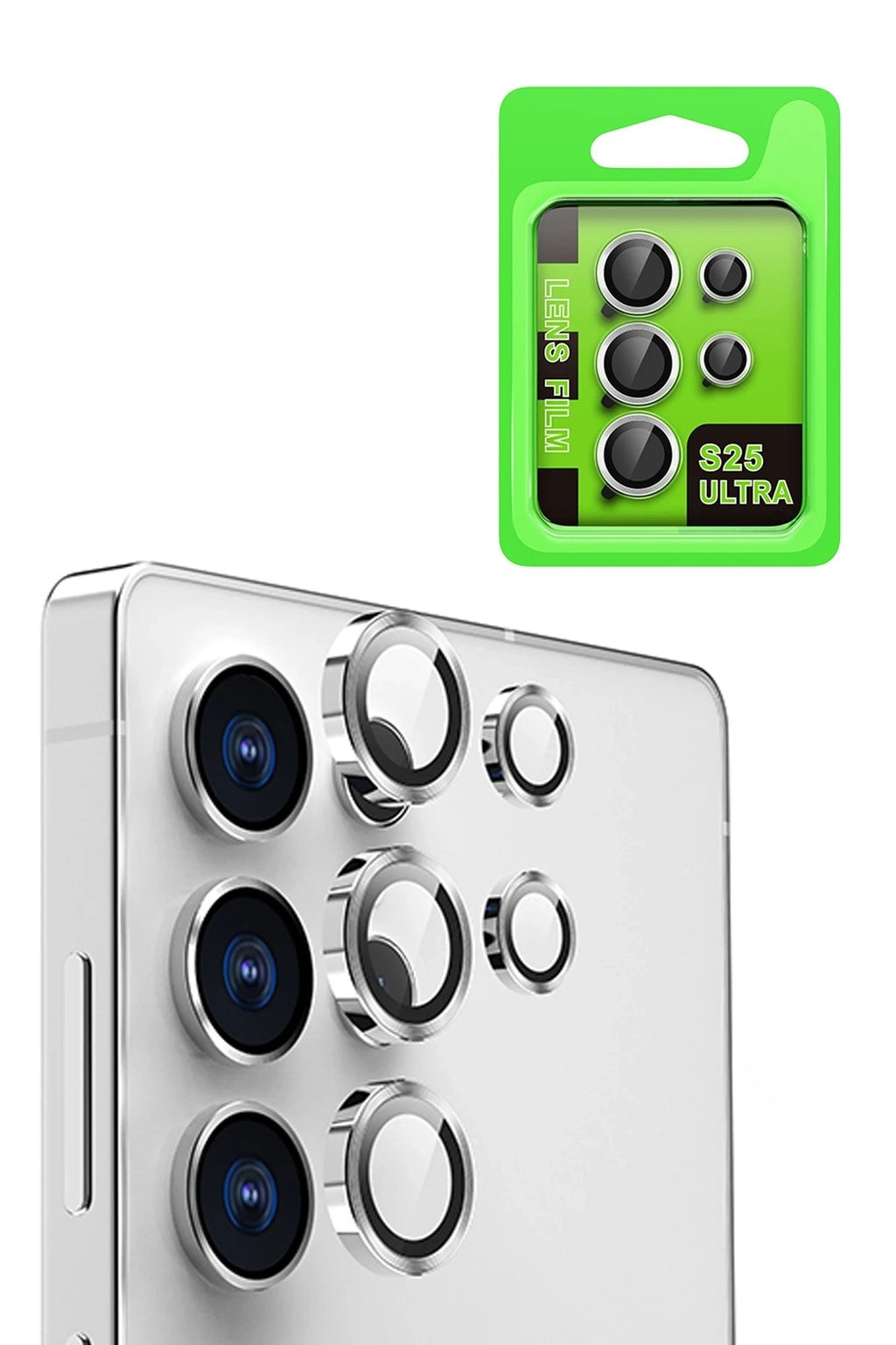 Mey İthalat® Samsung Galaxy S25 Ultra Raze Metal Kamera Lens - Gümüş