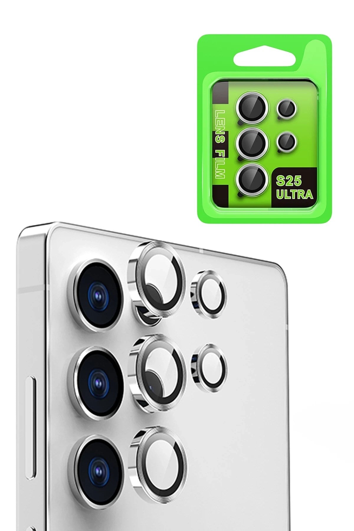 Mey İthalat® Samsung Galaxy S25 Ultra Raze Metal Kamera Lens - Gümüş