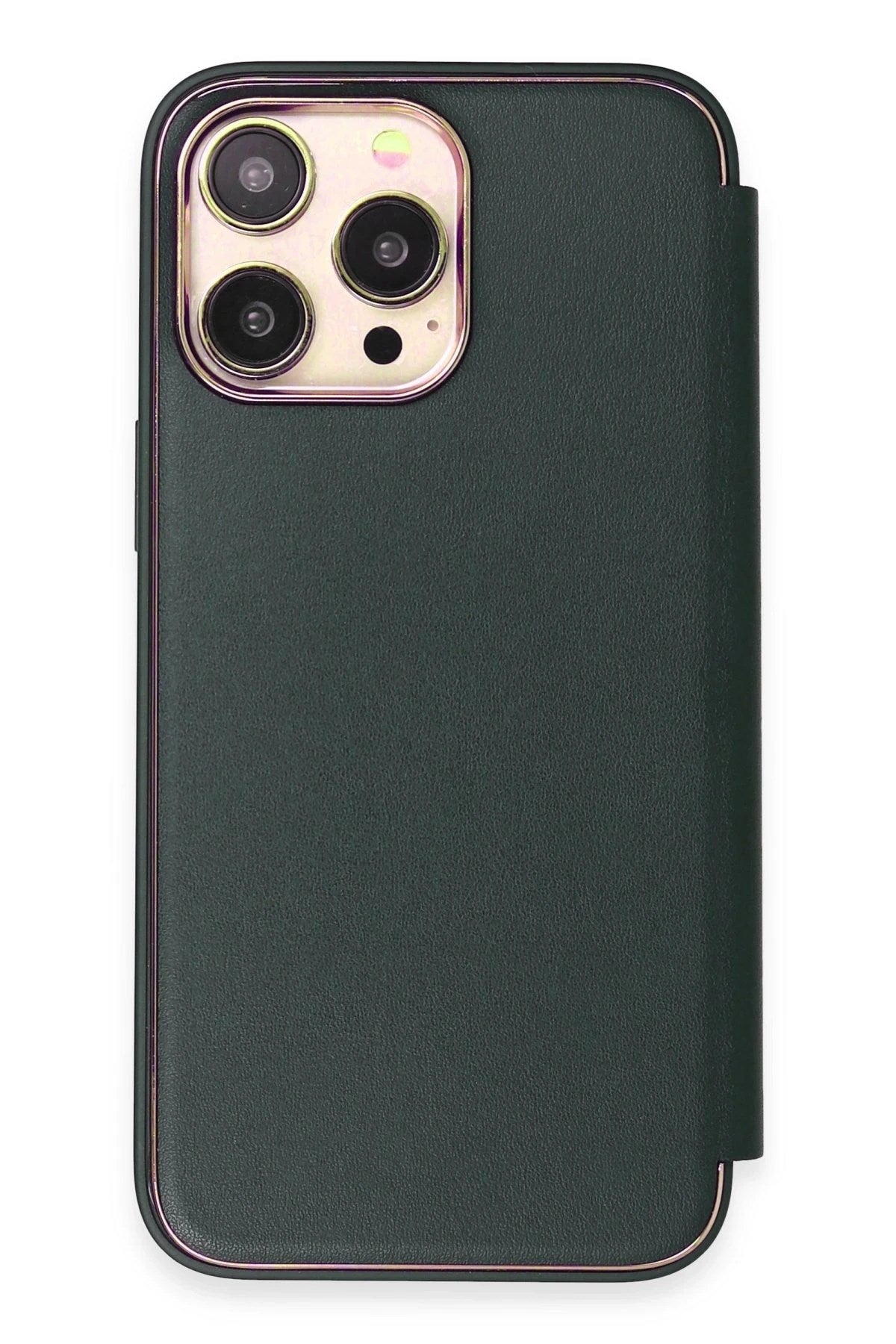 Mey İthalat® iPhone 13 Pro Max Kılıf Dolpin Kapaklı - Koyu Yeşil