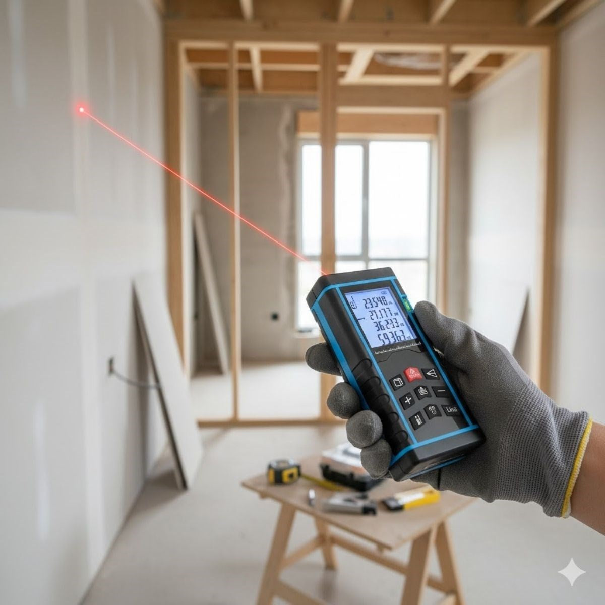 Profesyonel 40 Metre Dijital Lazer Metre Ölçüm Cihazı-LCD Ekranlı,Su Terazili,Pisagor Ölçüm Fonksiyonlu,20 Kayıt Hafızalı,Hassas Lazer Ölçer