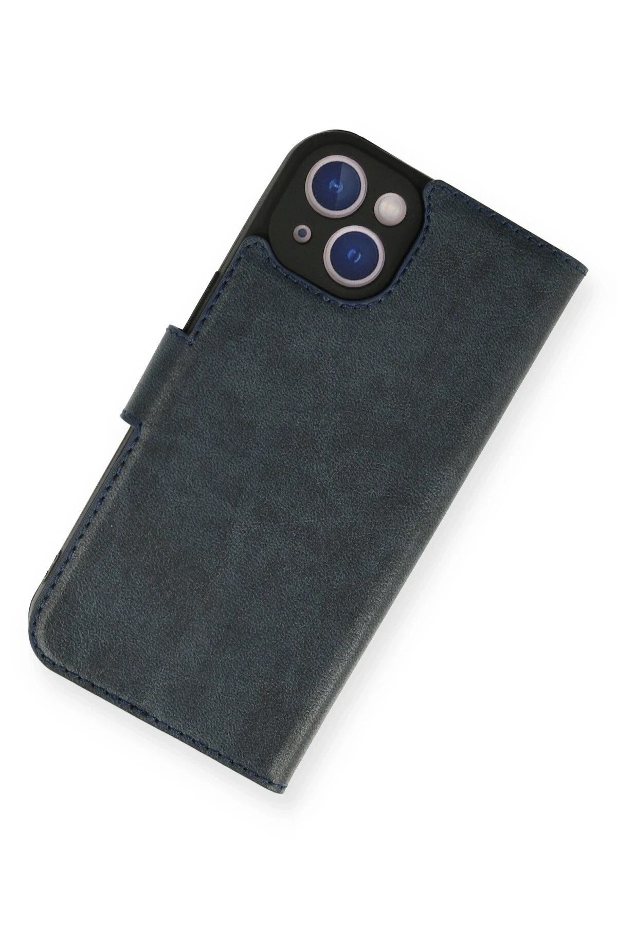 Mey İthalat® iPhone 14 Kılıf Trend S Plus Kapaklı Kılıf - Lacivert
