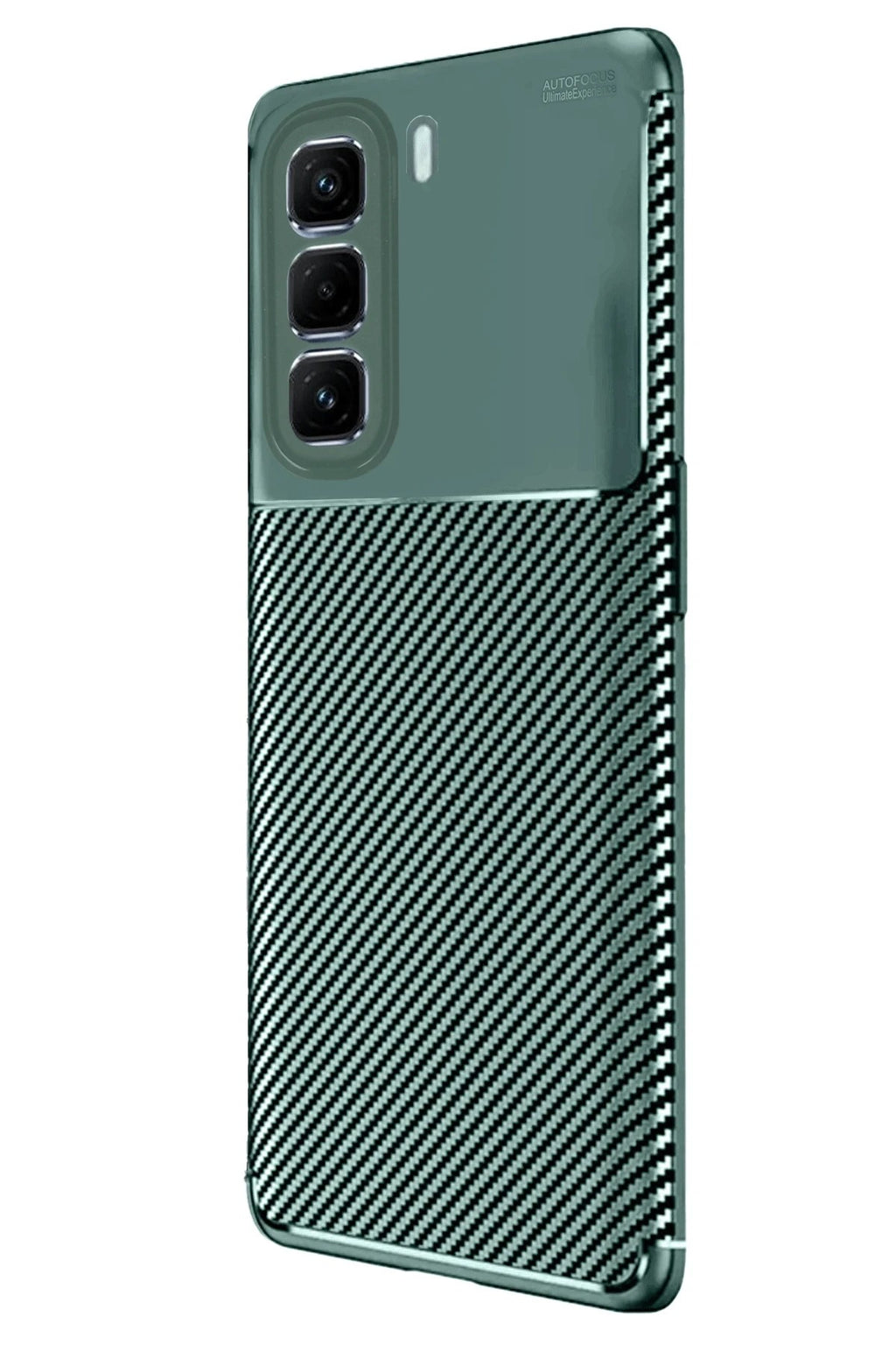 Mey İthalat® İnfinix Hot 50 4G Kılıf Auto Focus Karbon Kapak - Koyu Yeşil