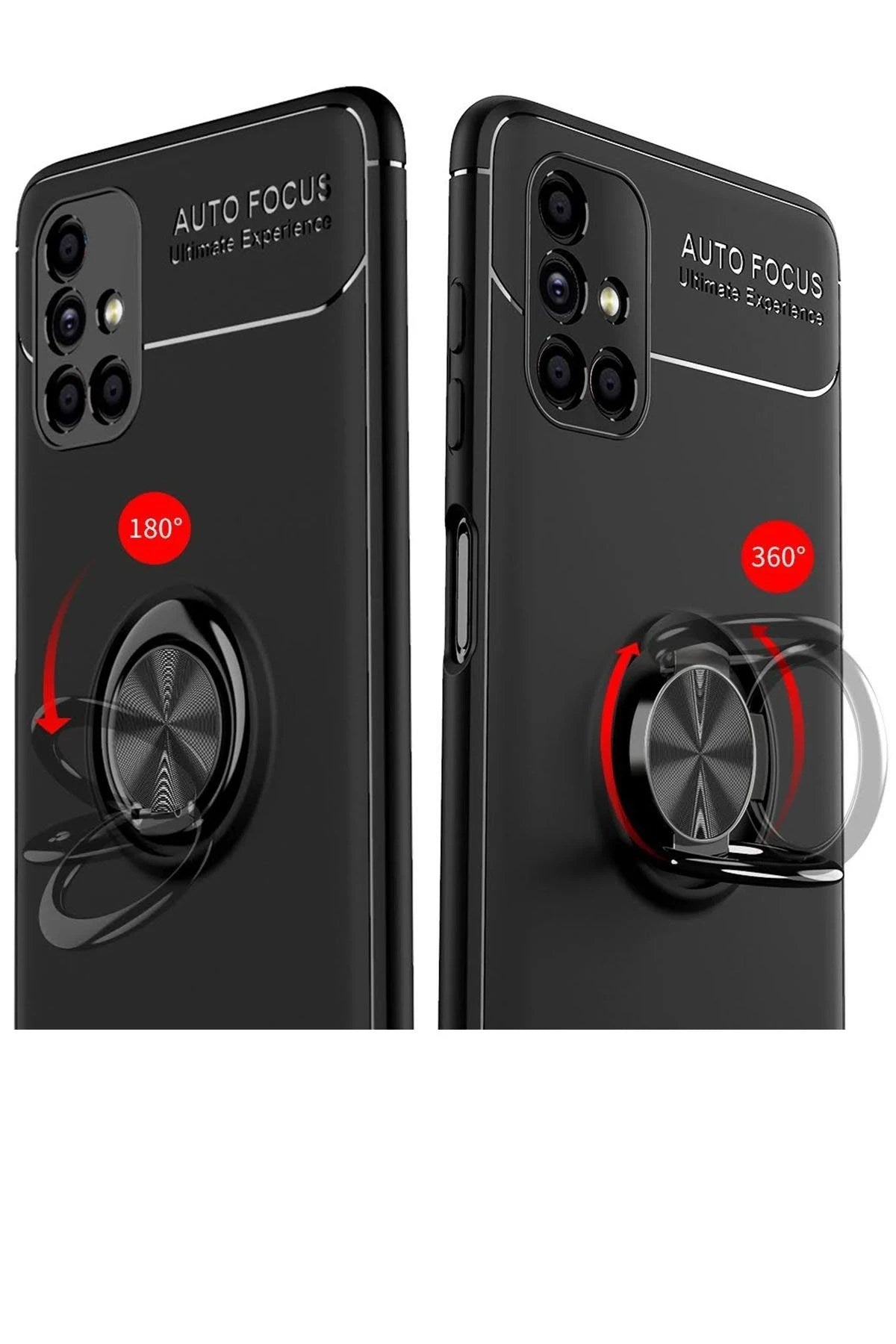 Mey İthalat® Samsung Galaxy M51 Kılıf Range Yüzüklü Silikon - Kırmızı