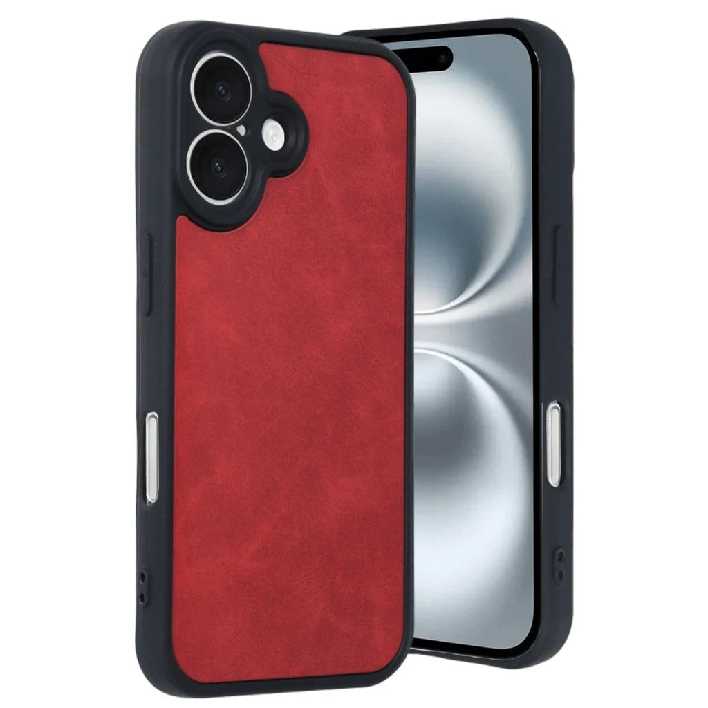 Mey İthalat® iPhone 16 Kılıf Aras Deri Kapak - Kırmızı