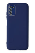 Mey İthalat® Samsung Galaxy A03S Kılıf Lansman Glass Kapak - Sky Blue