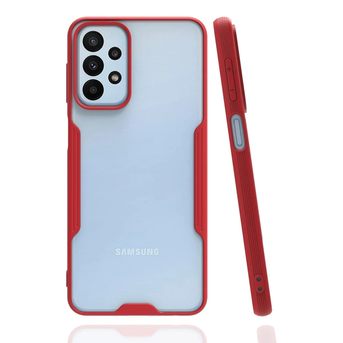 Mey İthalat® Samsung Galaxy A23 4G Kılıf Platin Silikon - Kırmızı
