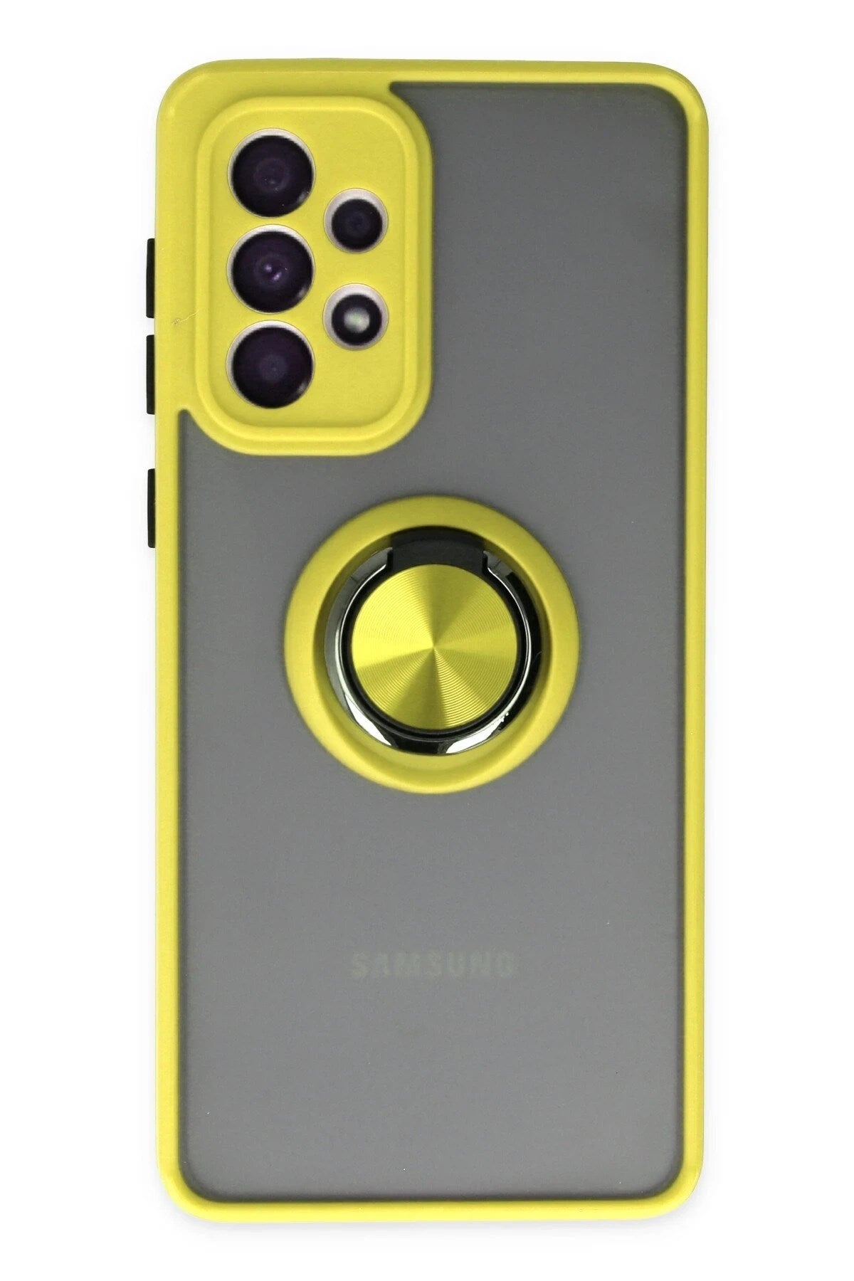 Mey İthalat® Samsung Galaxy A33 5G Kılıf Montreal Yüzüklü Silikon Kapak - Sarı
