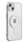 Mey İthalat® iPhone 14 Plus Kılıf Magneticsafe Lazer Silikon - Gümüş