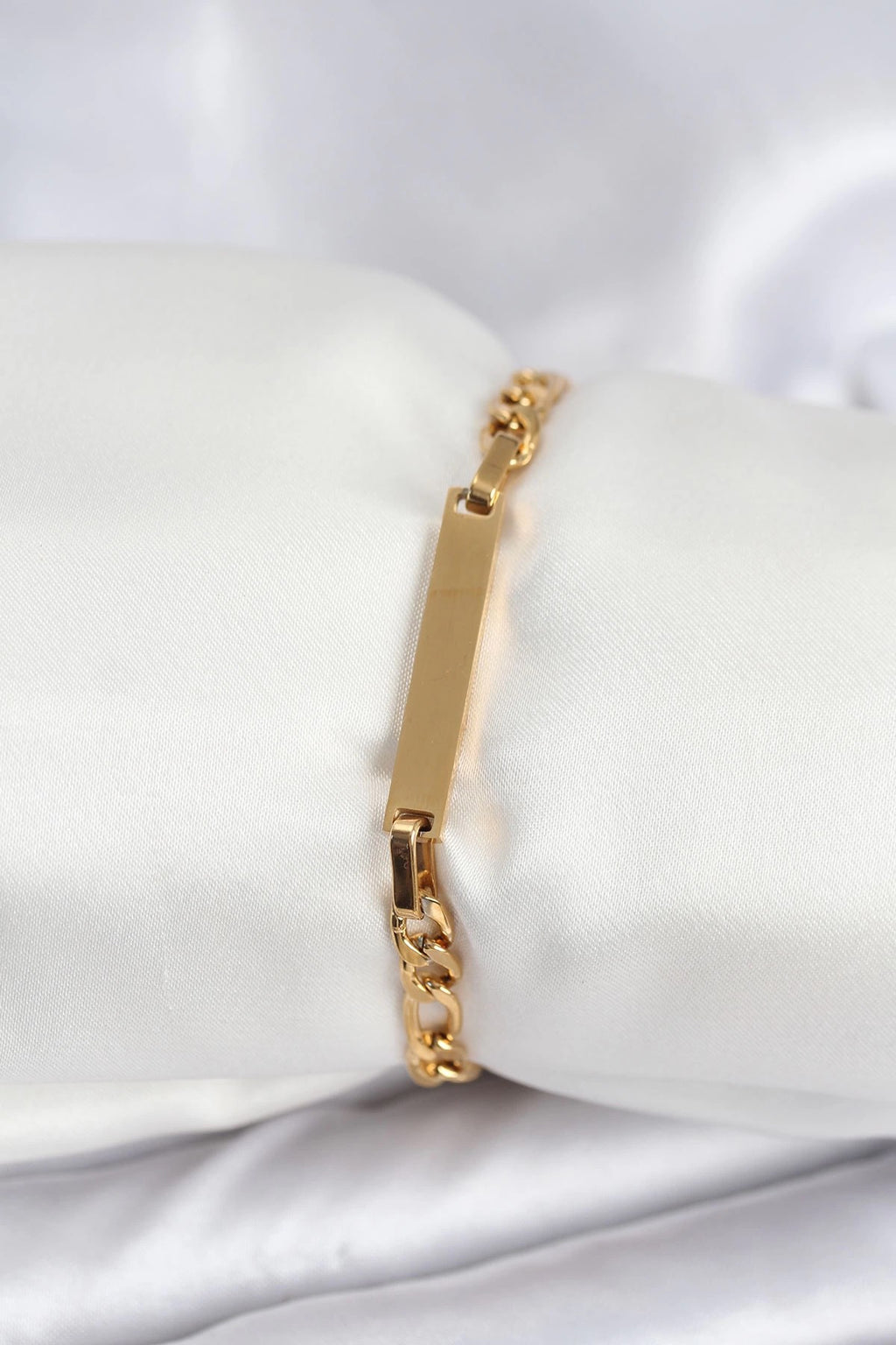 Mey İthalat® 316L Çelik Gold Renk Yazı Yazmaya Uygun Kadın Bileklik