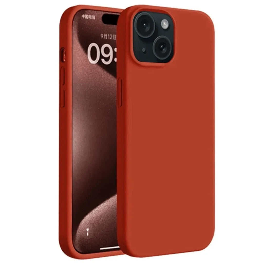 Mey İthalat® iPhone 15 Plus Kılıf First Silikon - Kırmızı