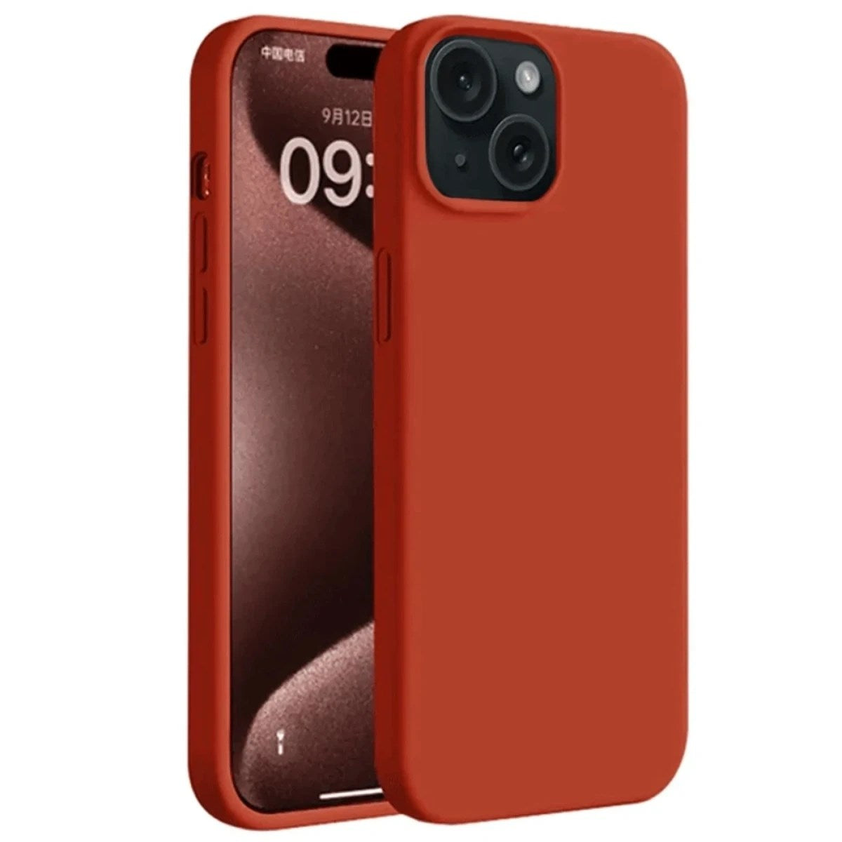 Mey İthalat® iPhone 15 Plus Kılıf First Silikon - Kırmızı