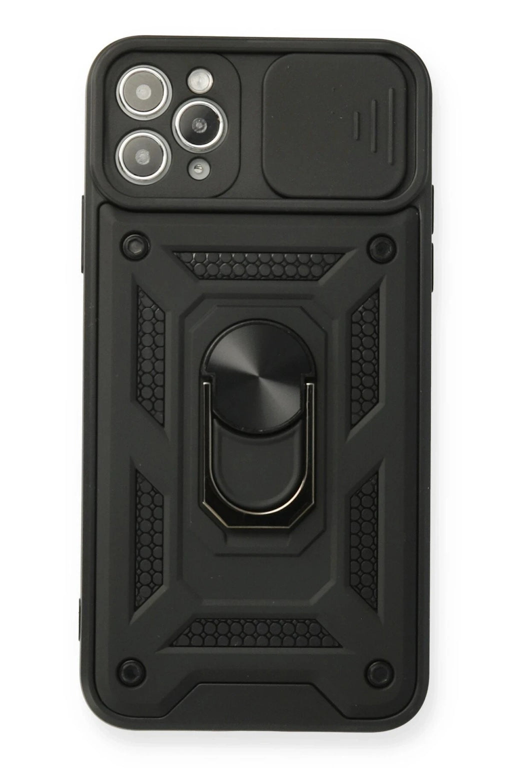 Mey İthalat® iPhone 11 Pro Kılıf Pars Lens Yüzüklü Silikon - Siyah