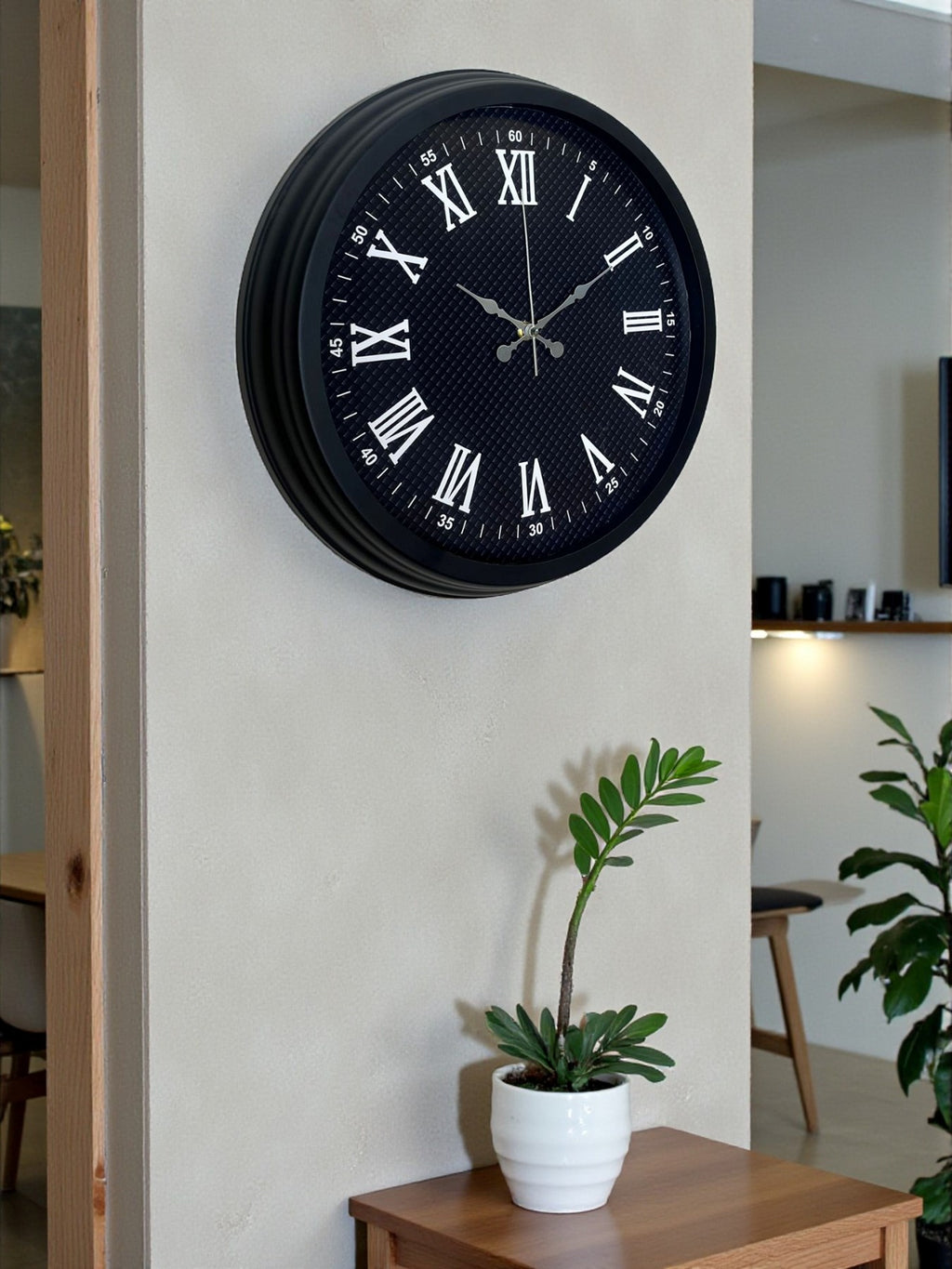 Luxury Black 40 Cm Metal Duvar Saati
