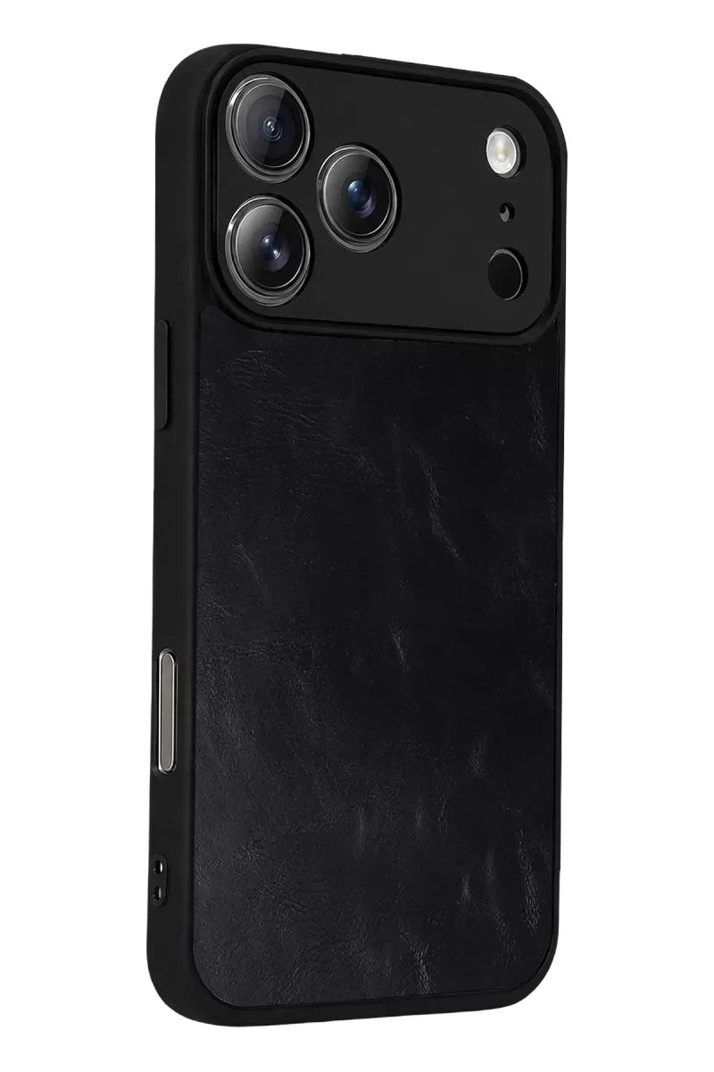 Mey İthalat® iPhone 17 Pro Aras Deri Kapak - Siyah