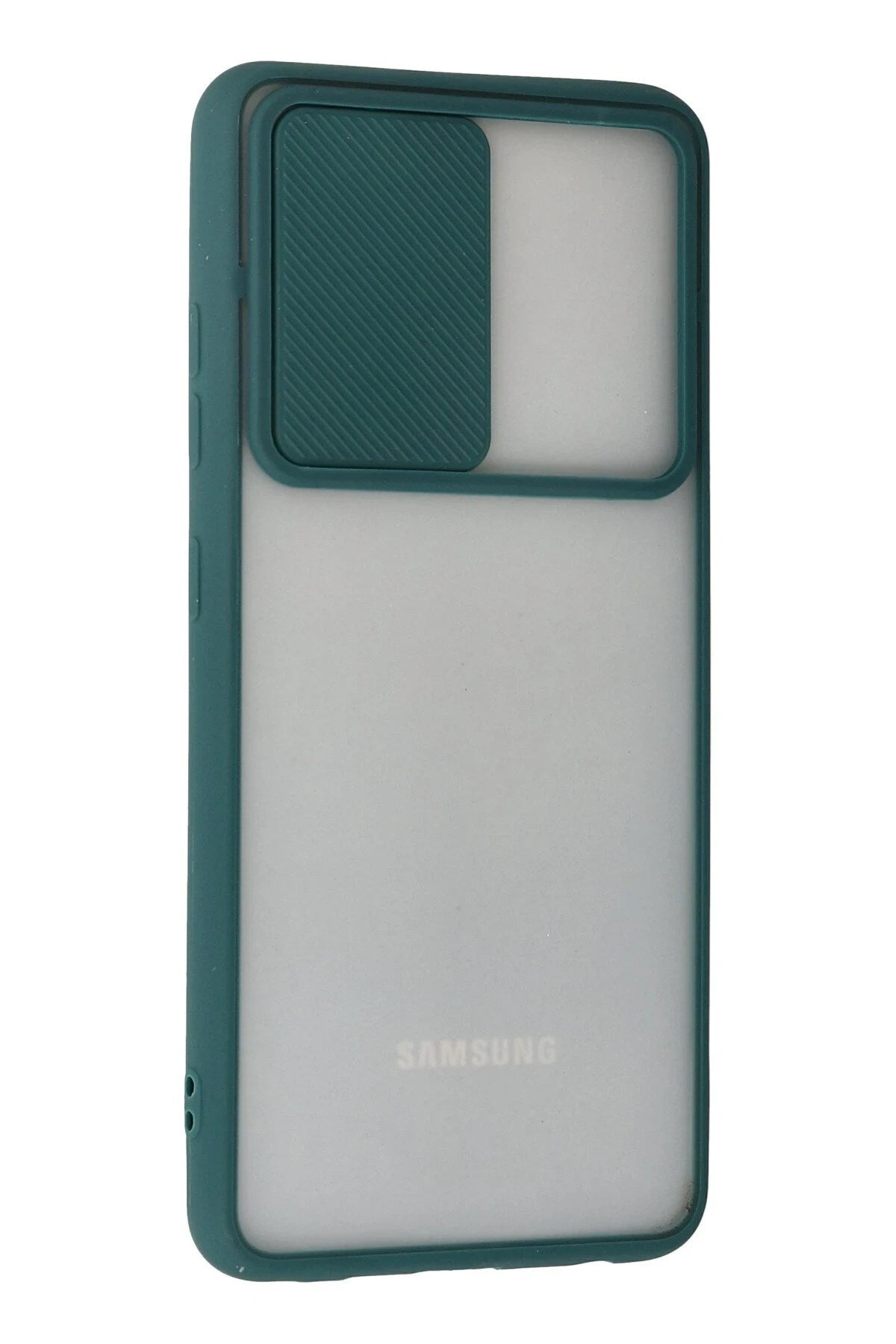Mey İthalat® Samsung Galaxy A72 Kılıf Palm Buzlu Kamera Sürgülü Silikon - Yeşil