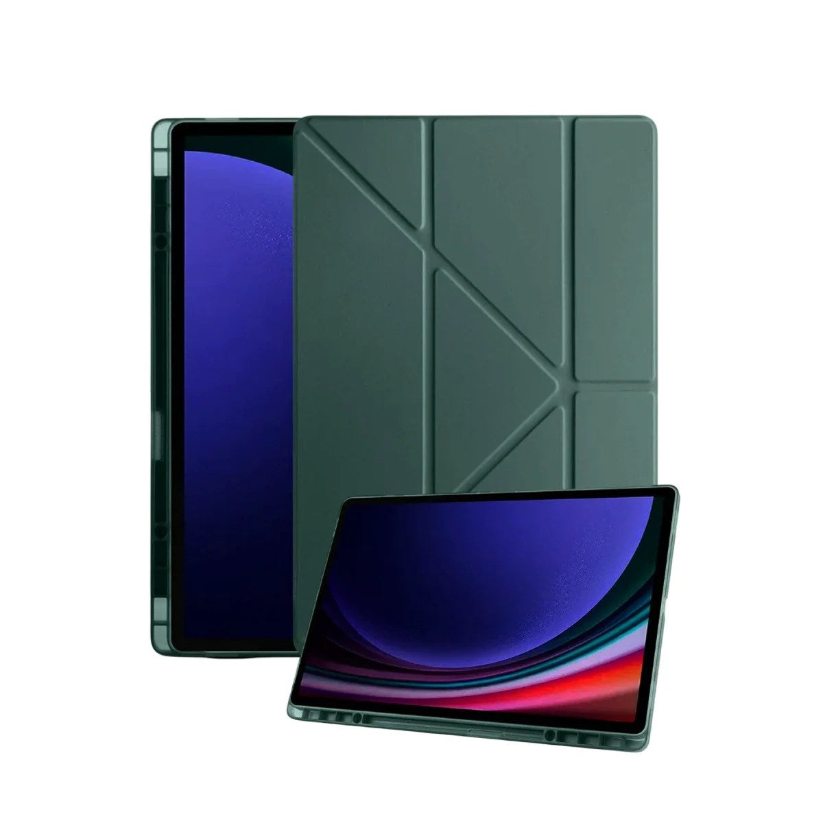 Mey İthalat® Samsung Galaxy Tab A11 Kalemlikli Mars Tablet Kılıfı - Koyu Yeşil