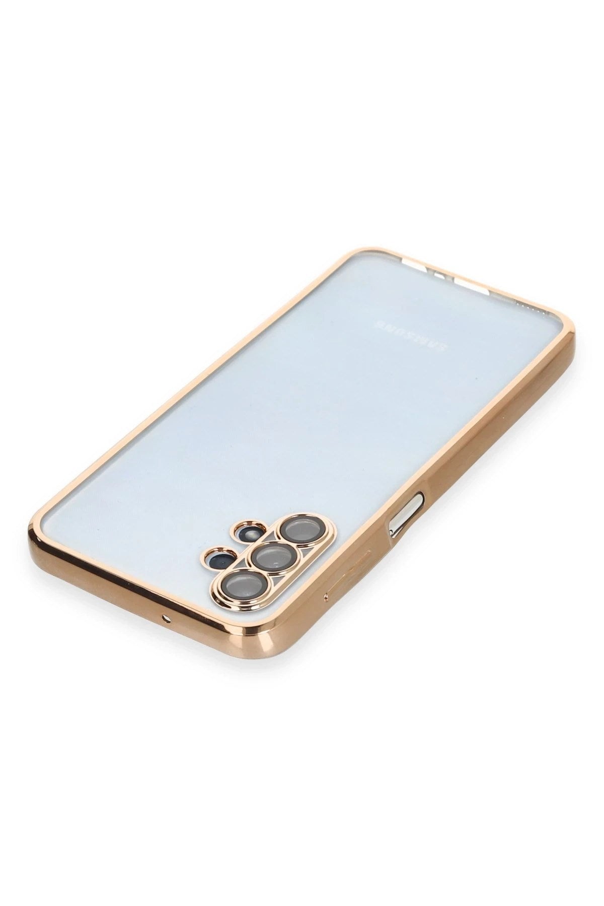 Mey İthalat® Samsung Galaxy A13 4G Kılıf Lensli Silikon - Gold