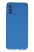 Mey İthalat® Samsung Galaxy A02S Kılıf Nano içi Kadife Silikon - Mavi