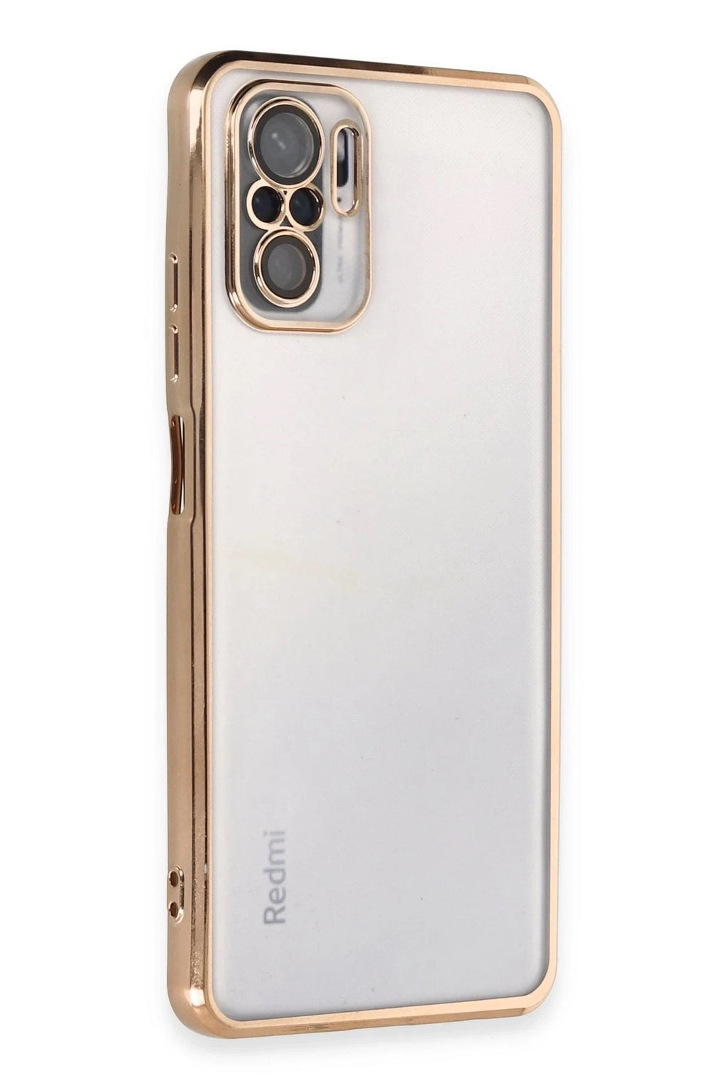 Mey İthalat® Redmi Note 10 Kılıf Lensli Silikon - Gold