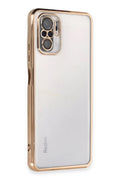 Mey İthalat® Redmi Note 10 Kılıf Lensli Silikon - Gold