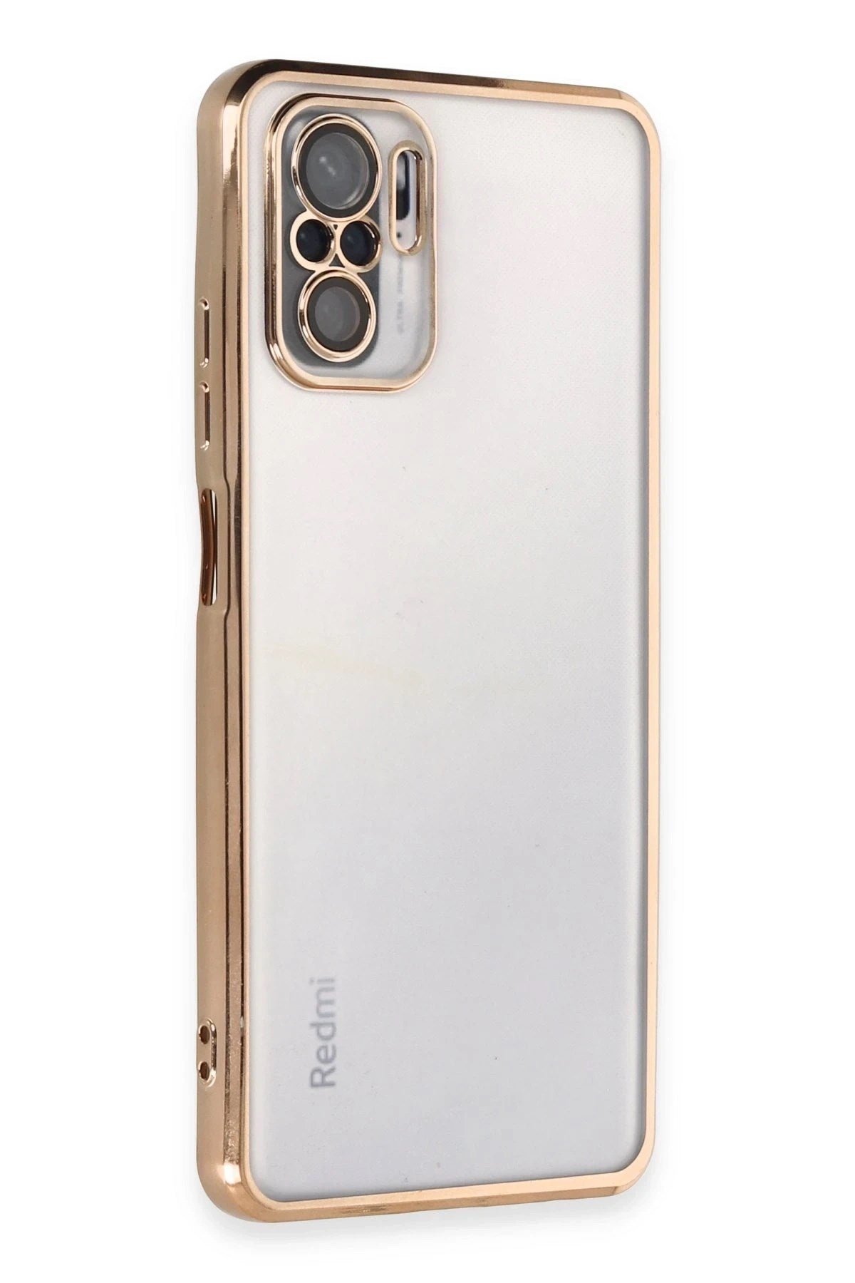 Mey İthalat® Redmi Note 10 Kılıf Lensli Silikon - Gold