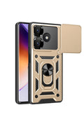 Mey İthalat® Redmi 13 4G Kılıf Pars Lens Yüzüklü Silikon - Gold