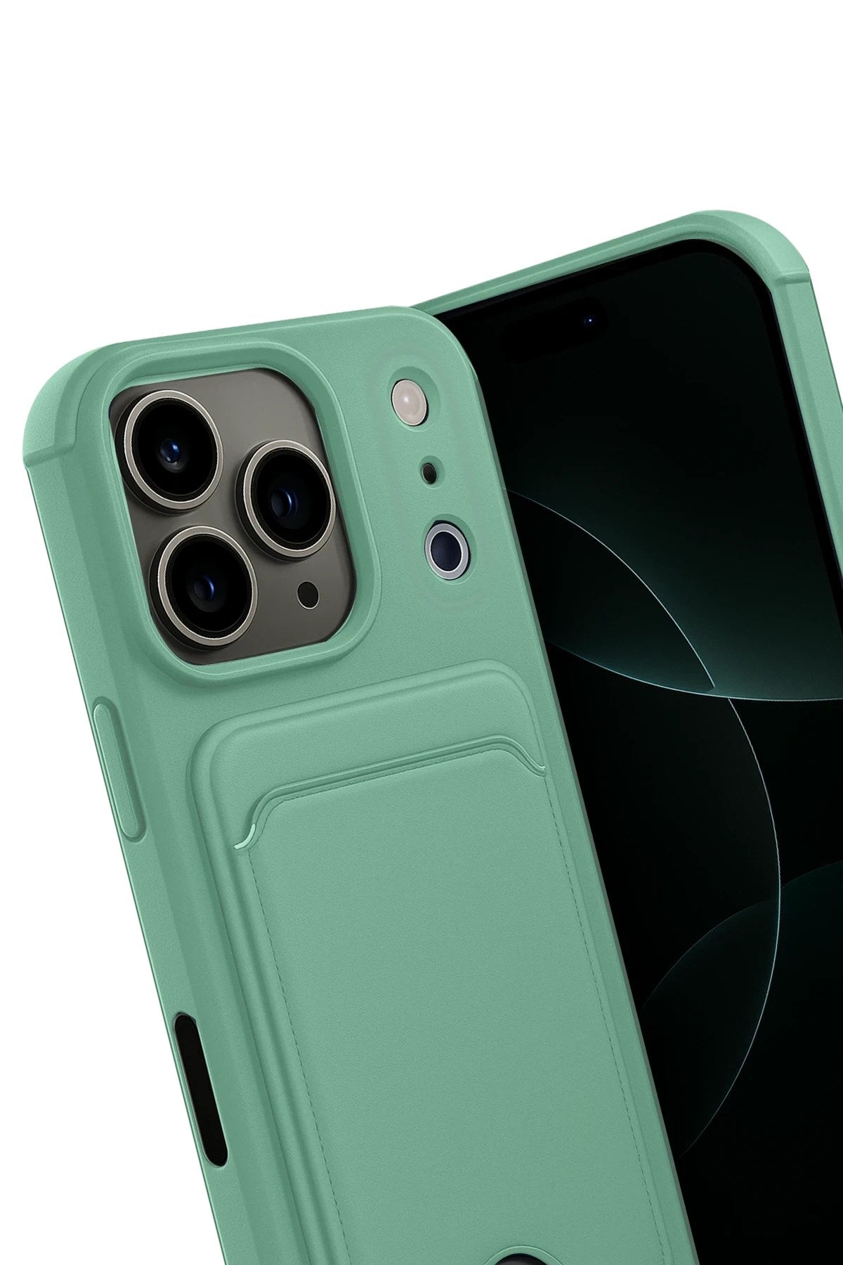 Mey İthalat® iPhone 17 Pro Max Kelvin Kartvizitli Silikon - Açık Yeşil