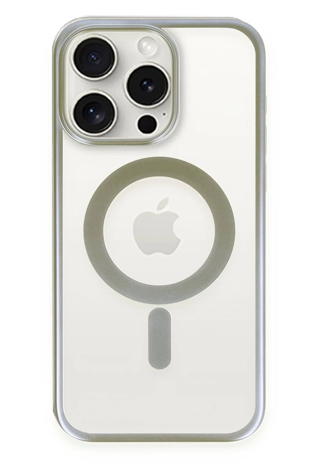 Mey İthalat® iPhone 15 Pro Kılıf Erozi Magsafe Kapak - Gri