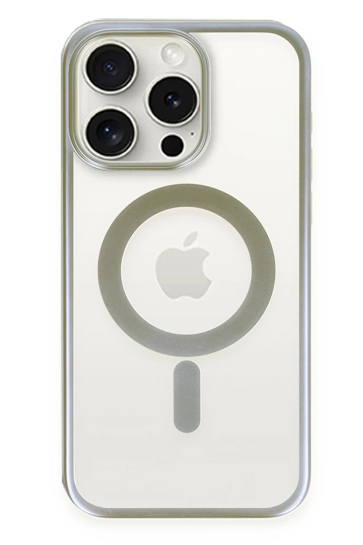 Mey İthalat® iPhone 15 Pro Kılıf Erozi Magsafe Kapak - Gri