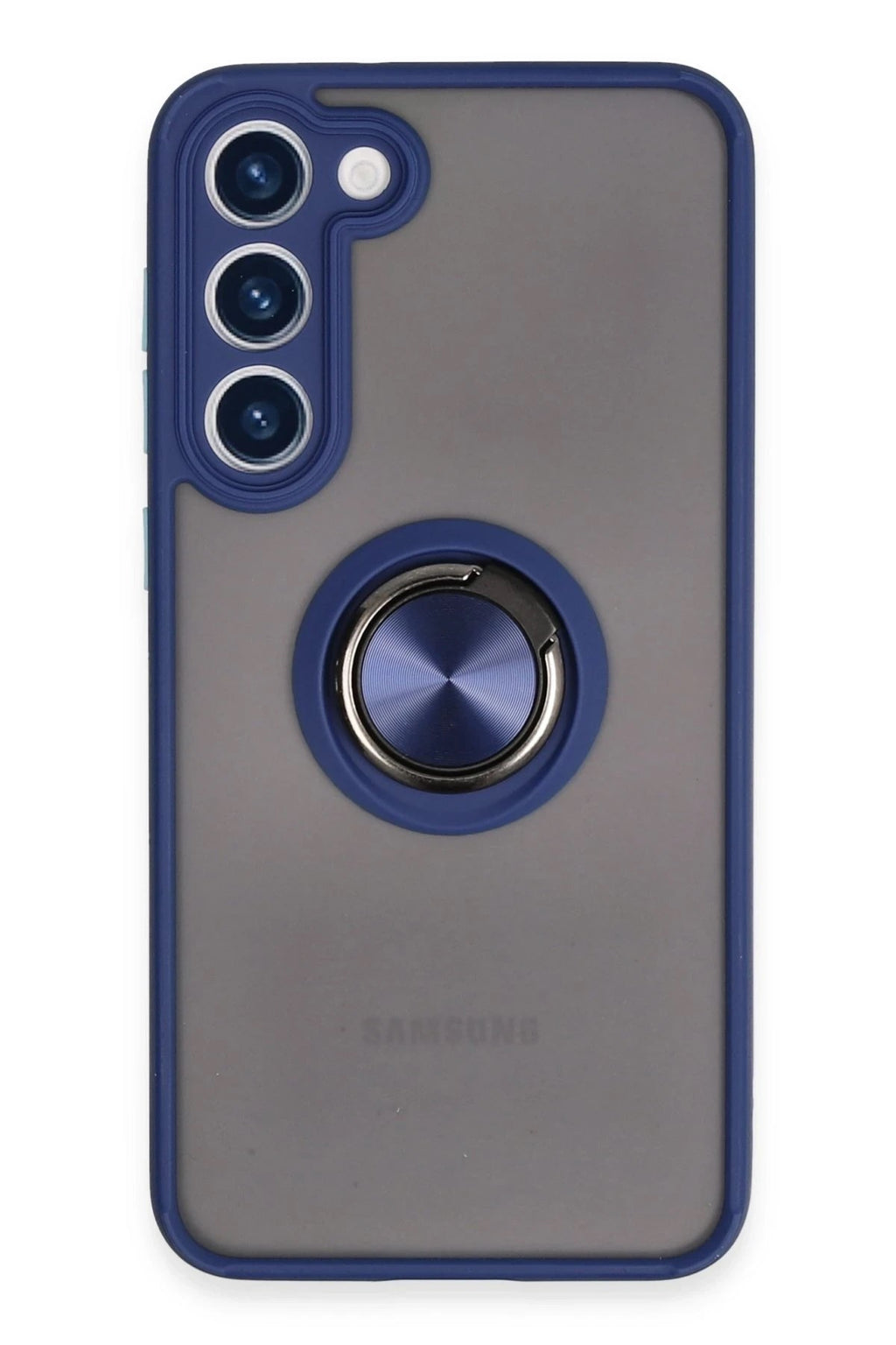 Mey İthalat® Samsung Galaxy S23 Plus Kılıf Montreal Yüzüklü Silikon Kapak - Lacivert