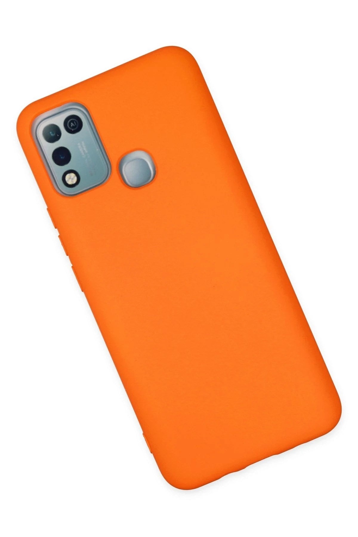 Mey İthalat® İnfinix Hot 10 Play Kılıf Nano içi Kadife Silikon - Turuncu