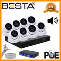 5 MP 1440P 8 İÇ MEKAN KAMERALI DAHİLİ MİKROFONLU IP POE Güvenlik Seti