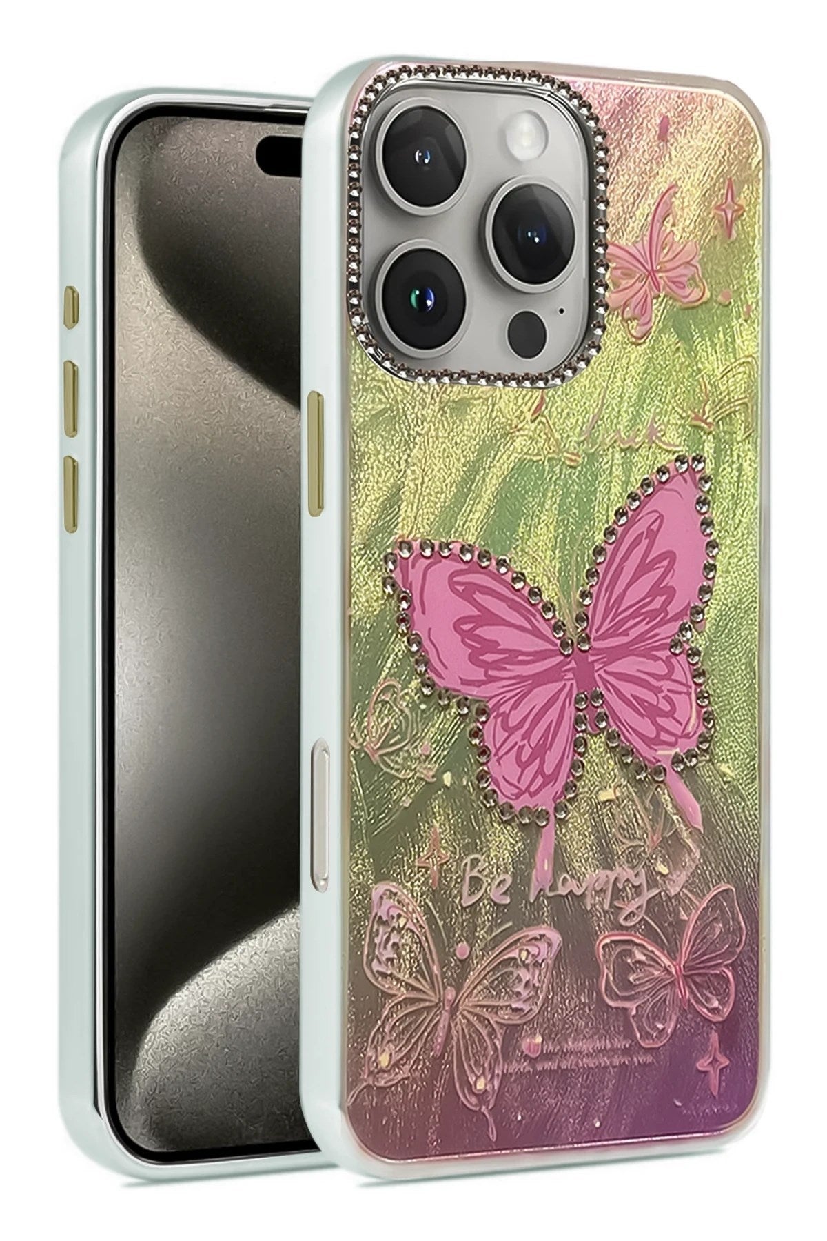 Mey İthalat® iPhone 16 Pro Kılıf Blade Aynalı Desenli Kapak - Desen 5