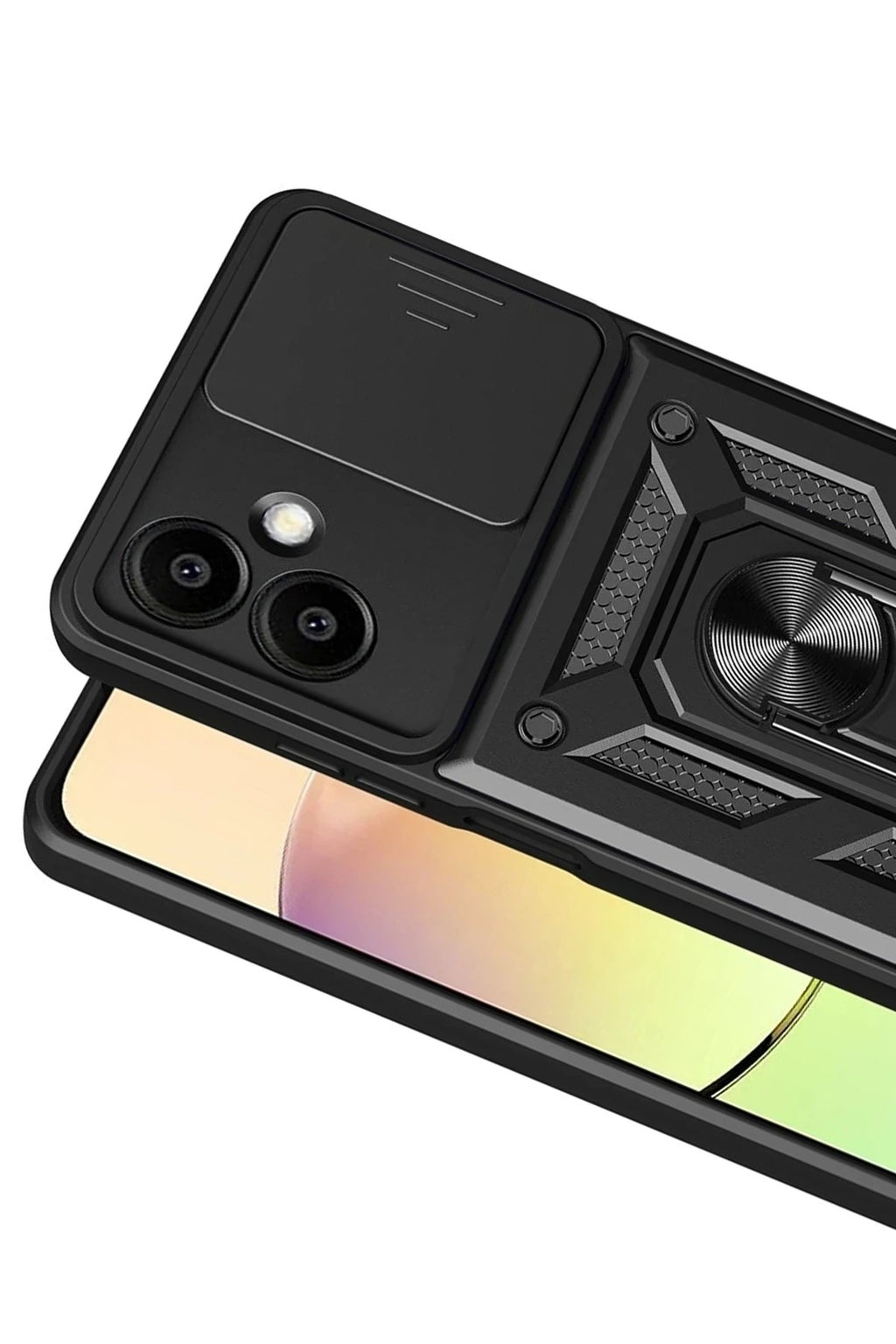 Mey İthalat® Samsung Galaxy A07 4G Pars Lens Yüzüklü Silikon - Siyah