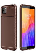 Mey İthalat® Huawei Y5P Kılıf Auto Focus Karbon Kapak - Kahverengi