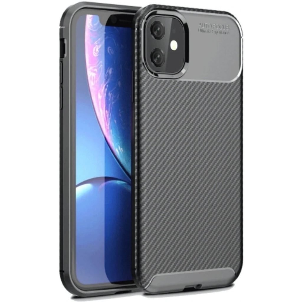 Mey İthalat® iPhone 11 Kılıf Auto Focus Karbon Kapak - Siyah