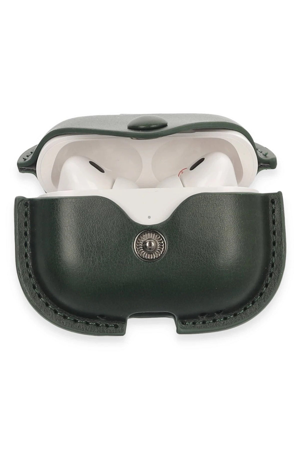 Mey İthalat® Airpods Pro 2 (2.nesil) Çanta Deri Kılıf - Haki Yeşil