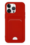 Mey İthalat® iPhone 14 Pro Kılıf Kelvin Kartvizitli Silikon - Kırmızı