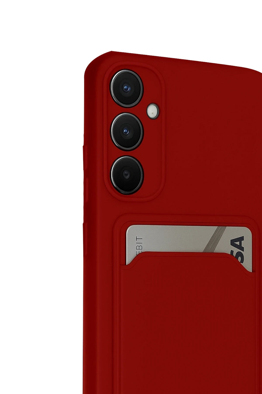 Mey İthalat® Samsung Galaxy S24 FE Kılıf Kelvin Kartvizitli Silikon - Kırmızı