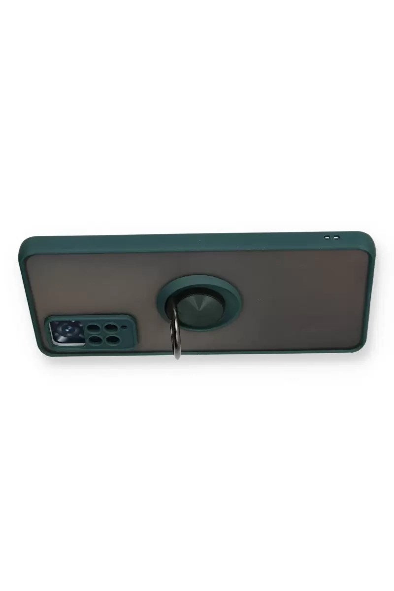 Mey İthalat® Redmi Note 11 Pro Kılıf Montreal Yüzüklü Silikon Kapak - Yeşil