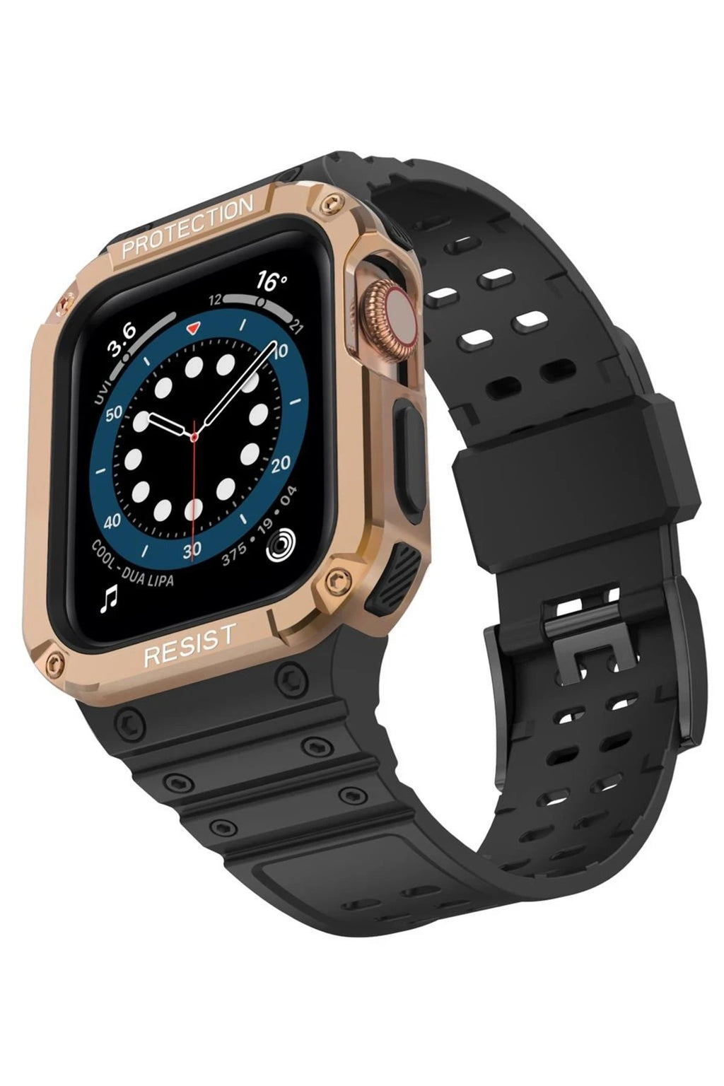 Mey İthalat® Watch 42mm KR401 Silikon Kordon - Siyah-Rose