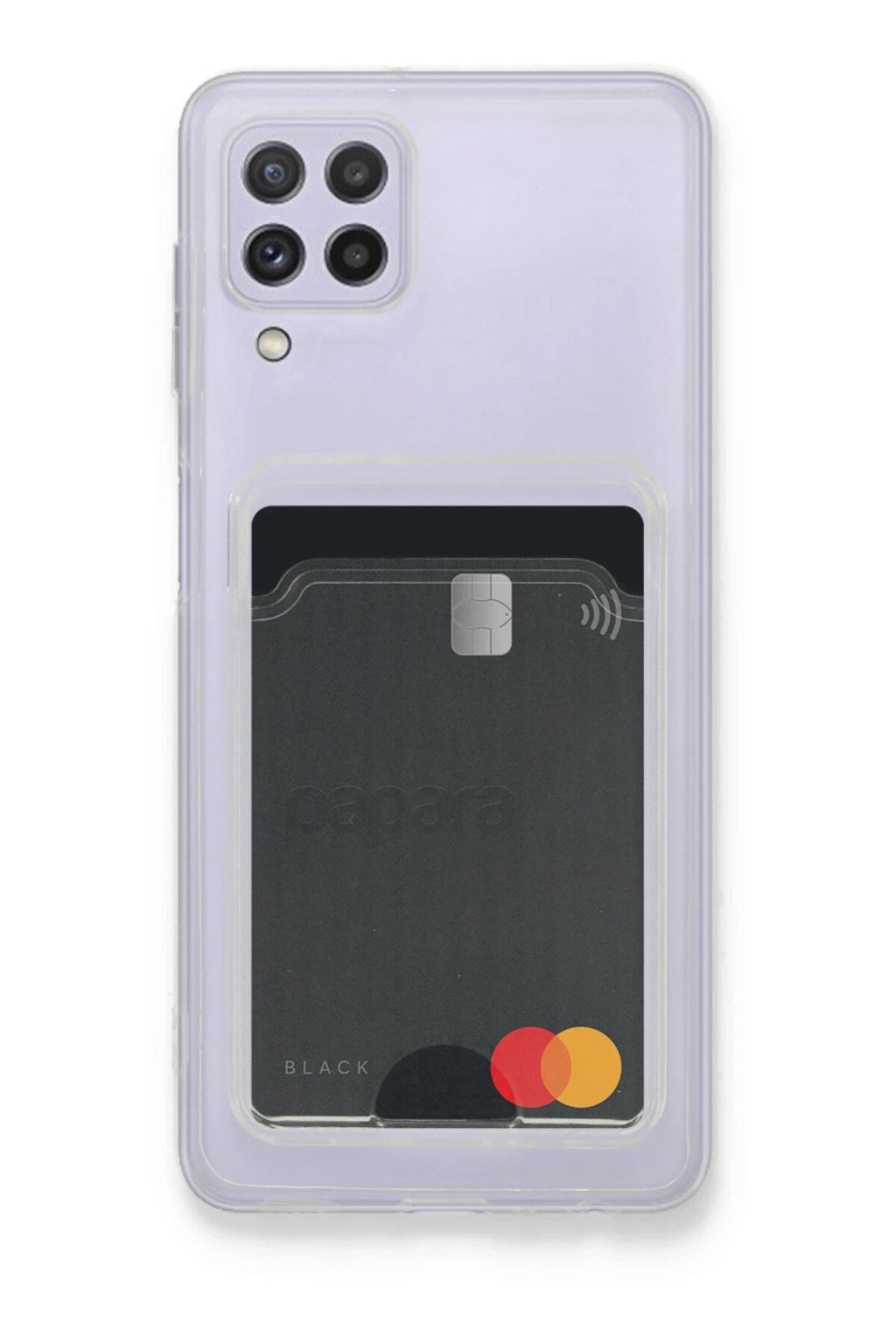 Mey İthalat® Samsung Galaxy A22 Kılıf Kart Şeffaf Silikon - Şeffaf