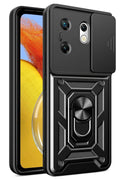 Mey İthalat® İnfinix Zero 30 4G Kılıf Pars Lens Yüzüklü Silikon - Siyah