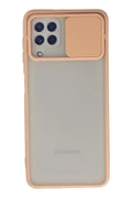 Mey İthalat® Samsung Galaxy A22 Kılıf Palm Buzlu Kamera Sürgülü Silikon - Pembe