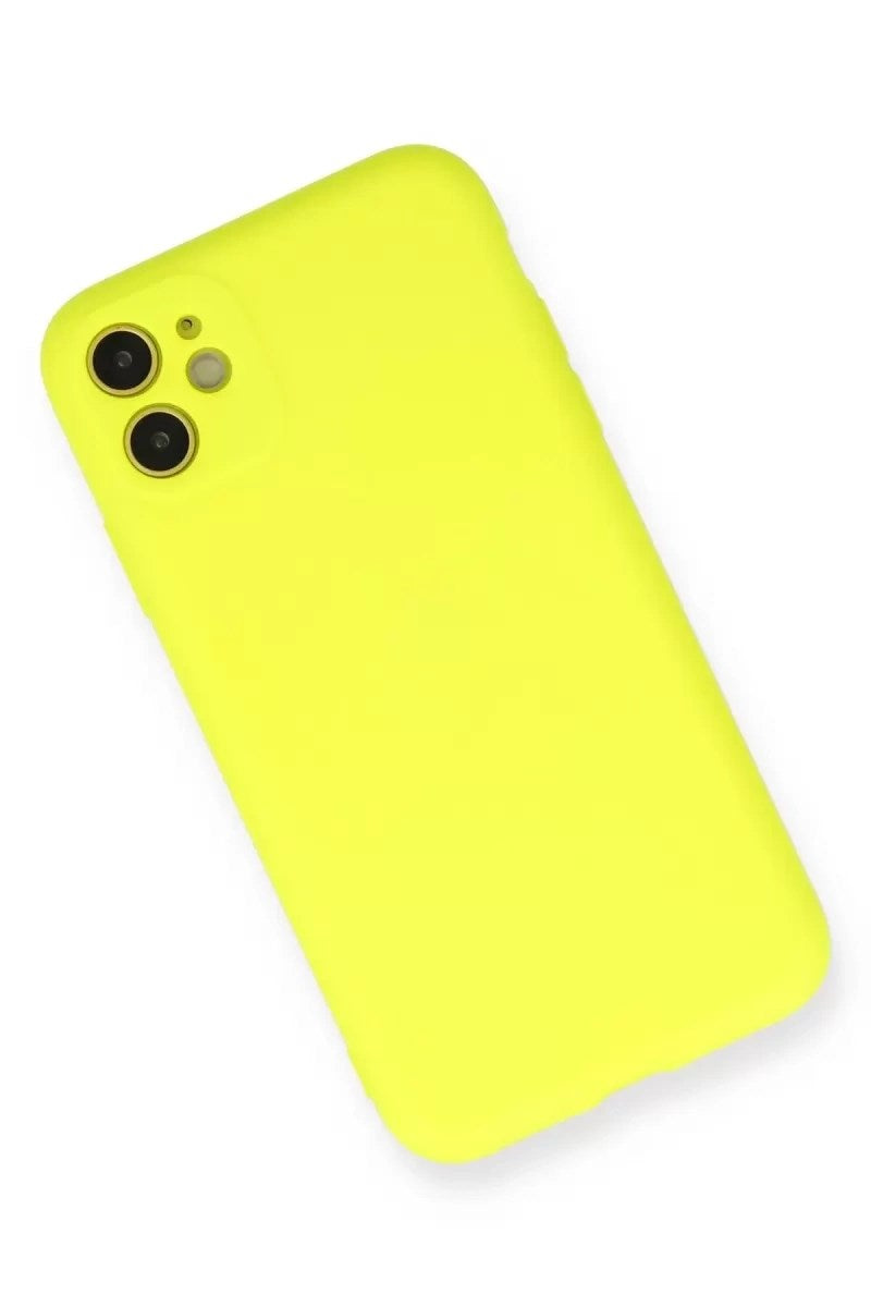 Mey İthalat® iPhone 11 Kılıf Nano içi Kadife Silikon - Sarı