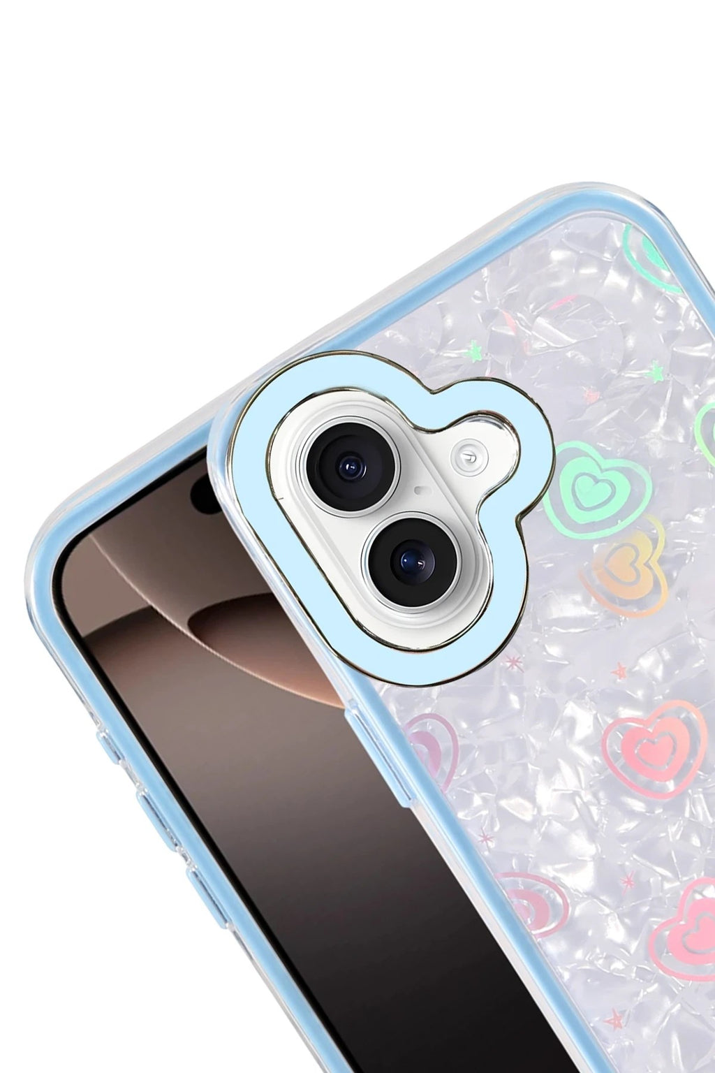 Mey İthalat® iPhone 16 Lumi Desenli Kapak - Mavi