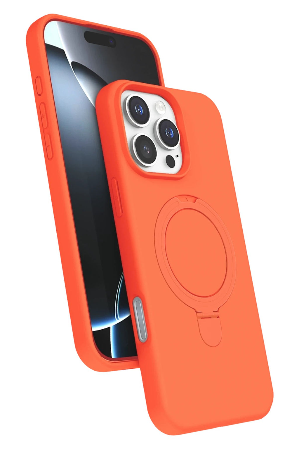 Mey İthalat® iPhone 16 Pro Regal Magsafe Standlı Kapak - Turuncu
