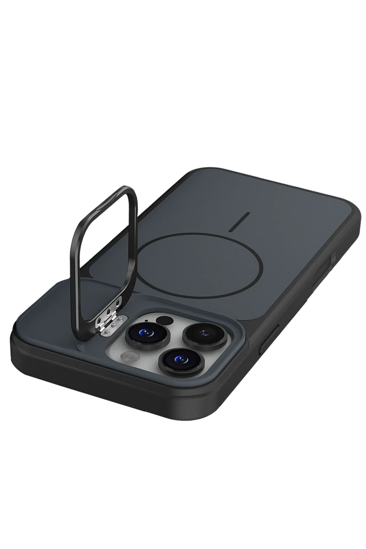 Mey İthalat® iPhone 16 Pro Max Pale Magsafe Standlı Kapak - Siyah