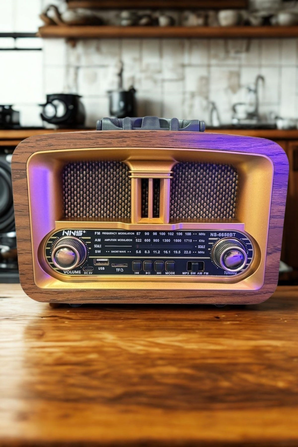 Taşınabilir Klasik AM/FM/SW Retro Ev Radyo USB ile Şarj Olabilen Retro Radyo