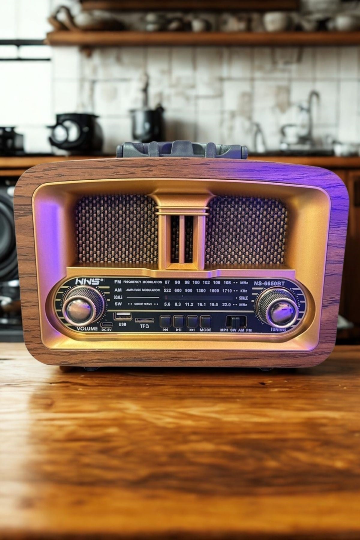 Taşınabilir Klasik AM/FM/SW Retro Ev Radyo USB ile Şarj Olabilen Retro Radyo